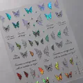 5D holografische Schmetterling Nagelaufkleber mit Laser-Farbverlauf und Text TL-111 - TL-111 Holografischer Schmetterling