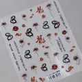 Black and bronze dragon nail art stickers with traditional Chinese calligraphy designs - TS-3513 Dragon Beyond Style