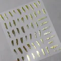 Χρυσά 3D μεταλλικά αυτοκόλλητα νυχιών με πινελιές παραλλαγή M-247 σε ματ βάση - Χρυσό Στυλ (M-247)
