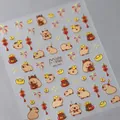 Miisha Nail MN-365 sticker with cartoon capybara and Chinese New Year motifs - New Year Capybara Style (MN365)