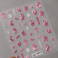 5D embossed dragon nail art stickers with pink cloud patterns model TS-3454 - Relief Dragon Pink (TS-3454) / Rose Pink
