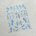 Pegatinas 5D para uñas de dragón chino con acabado holográfico láser azul y violeta - Motivo de Dragón Azul Holográfico (m294)