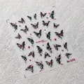 5D geprägte Schmetterling Nagelsticker mit roten Sternen und schwarzen Insekten Motiven - Schmetterlingsstil (M275)