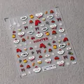 Winter puppy 3D embossed nail stickers TS-3589 with festive holiday patterns - TS-3589 Winter Puppy Relief