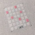 Lace grid pattern nail stickers in peach coral and white finish, model TS-3605 - TS-3605 Peach Gauze