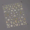 Boho-Blumen-Nagelsticker Goldfolie Modell M-255 mit Sonne und Mond Himmelsmotiven - M-255