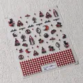 5D geprägte Gothic-Nagelaufkleber mit schwarzen Katzen und roten Rosen, Modell TS-3367 - TS-3367 Herzogin-Geprägt