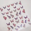 Purple iridescent butterfly nail stickers with shimmer texture for professional nail art M-339 - Purple Pink Blue Laser Butterfly (M-339)