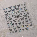 H-259 adhesive holographic laser butterfly nail art stickers with silver finish - Holographic Laser Butterfly Style (M-269)