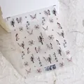 Autocollants ongles 5D papillon et fleurs style lavis d'encre et calligraphie d'art - Danse de Papillon à l'Encre (TS-3643)