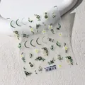 Geprägte frühlingsgrüne Blatt Nagelsticker TS-3655 auf weißem Texturhintergrund - Frühlingsgrün (TS-3655)