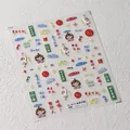 3D embossed nail art stickers with cartoon motifs and lucky Chinese phrases, TS-3674 - TS-3674 Bright Future Relief