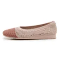 Women's flat knit shoes in light and dark pink patchwork design with breathable upper - EU 35 / Pink