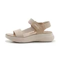 Sandalias casuales de plataforma para mujer en beige con malla y cierre de velcro - EU 42 / Albaricoque