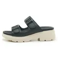 Sandali con zeppa da donna dotati di due cinturini con fibbia nera regolabile - EU 35 / Nero
