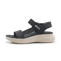 Sandalias de cuña para mujer con malla negra y suela beige con logotipo SIKETU - EU 42 / Negro