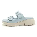 Sandali con zeppa celeste da donna con cinturini regolabili e suola bianco crema - EU 35 / Blu
