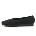 Women's black minimalist knit flat shoes with plush texture and rubber sole - EU 35 / Black