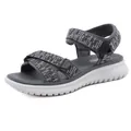 Women's sporty wedge sandals with woven straps and chunky anti-slip sole in grey - EU 35 / Gray