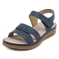 Navy blue wedge sandals for women with adjustable velcro straps and breathable insoles - EU 36 / Blue