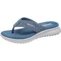 Chanclas con plataforma azul marino para mujer con correas de purpurina y remaches - EU 35 / Azul claro