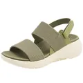Sandalias de cuña verde oliva con plataforma y correas de velcro ajustables para mujer - EU 38 / Verde