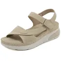 Women's lightweight platform sandals with adjustable velcro straps and mesh details - 36 / Apricot
