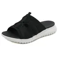 Sandali sportivi da donna con tomaia in mesh nero e spessa suola platform bianca ondulata - EU 35 / Nero