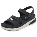 Women's black platform sandals with cross straps and adjustable hook-and-loop straps - EU 36 / Black