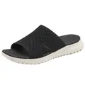 Sporty slip-on sandals with breathable mesh upper and thick non-slip MD sole in black and white - EU 35 / Black