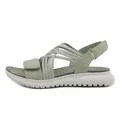 Women's lightweight sage green sporty sandals with elastic straps and soft EVA thick sole - Green / EU 35
