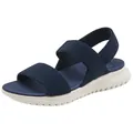 Sandalias deportivas azul marino para mujer con suela de MD blanco crema y tejido trenzado - EU 35 / Azul zafiro