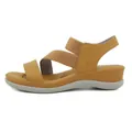 Women's wedge sandals with cross elastic straps and platform sole for beach wear - EU 36 / Earthy Yellow