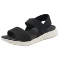 Sandalias deportivas con correas de tela negra y suelas gruesas MD de color blanco roto - EU 35 / Negro