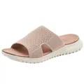 Women's nude pink knit mesh platform slides with comfortable white EVA foam sole - EU 35 / Pink