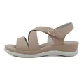 Women's sweet wedge sandals in light brown faux leather with crisscross straps - EU 36 / Brown