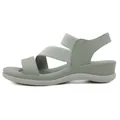 Women's sage green wedge sandals with elastic cross straps and thick platform soles - EU 36 / Green