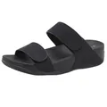 Sandalias de cuña negras para mujer con diseño de doble tira mate y plantilla ergonómica - EU 35 / Negro
