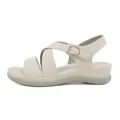 Women's cream platform wedge sandals with cross straps and gold buckle closure - EU 36 / Off White