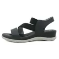 Women's sweet black platform sandals featuring elastic cross-woven straps and wedges - EU 36 / Black