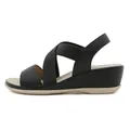 Sandalias de cuña negras para mujer con correas elásticas cruzadas y estilo playero - EU 35 / Negro