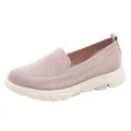 Women breathable light pink knitted slip-on casual shoes with non-slip white soles - EU 35 / Pink