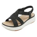 Sandalias de plataforma para mujer con tiras de pedrería negra y suela blanca - EU 41 / Negro