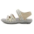 Women's beige and grey sports sandals with adjustable velcro straps and cushioned sole - EU 36 / Apricot