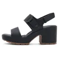 Sandalias de plataforma para mujer en negro mate con correas de velcro y suela dentada - EU 35 / Negro