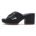 Women's black platform sandals with metal buckle and thick sole for comfort - EU 35 / Black