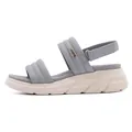 Grey platform sandals with double padded straps and adjustable heel buckle closure - 35 / Gray