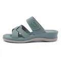 Light blue platform wedge sandals for women with stylish cross-strap upper design - EU 36 / Blue