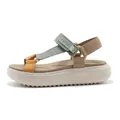 Sandali sportivi con zeppa e cinturini in velcro nei colori giallo, verde e kaki - EU 35 / Albicocca