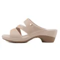 Pink wedge mule sandals for women featuring rhinestone straps and a 5cm platform sole - EU 35 / Pink